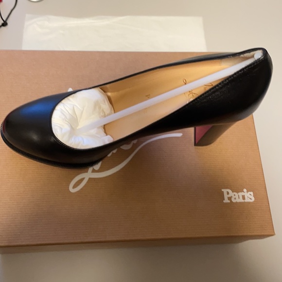 Black 3” Louboutin heels, never worn. - Picture 3 of 7